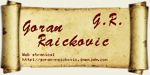 Goran Raičković vizit kartica